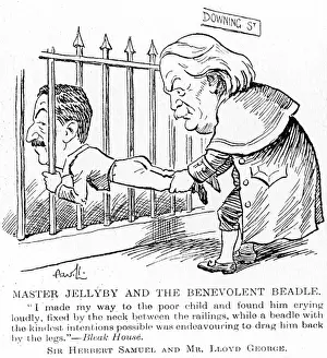 Drucke von UIG3585606 David Lloyd-George; (Hinweis: David Lloyd-George (1863-1945), englischer Liberaler Politiker, rettet Herbert Samuel (1870-1963), Liberal, aus No 10 Downing Street Ramsay MacDonald Drucke: David Lloyd-George