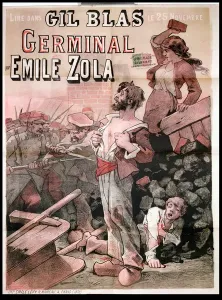 Drucke von Der Poster zur Veröffentlichung von Germinal von Emile Zola im Gil Blas vom 25 Z Drucke: Plakat für die Veröffentlichung von Germinál