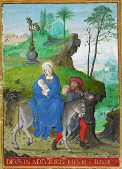 15th Century Art Drucke: Flight into Egypt