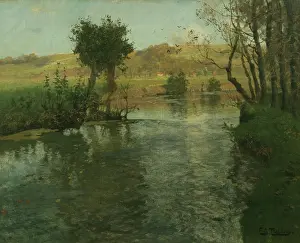 Französische Flusslandschaft, ca 1895 (Gemälde)