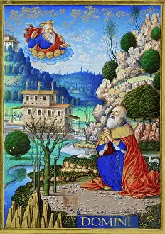 15th Century Art Drucke: King David in Penitence