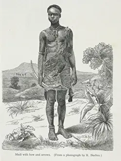 Black Male Portrait Drucke: A Madi with a bow and arrows