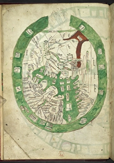 Medieval Cartography Drucke: A map of the Mediterranean and adjoining countries