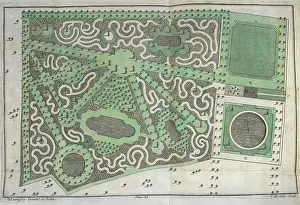 18th Century Garden Design Drucke: A plan of a garden