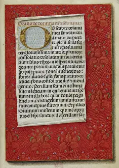 Alphabet Letters Drucke: Prayers to the Virgin. Prayer Obsecro te, beginning with decorated initial O