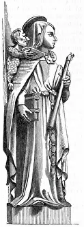 Historical French Art Drucke: Saint Genevieve