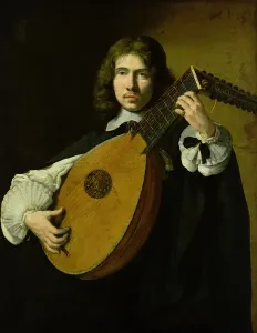 Der Geiger des Lutes (Öl auf Leinwand)