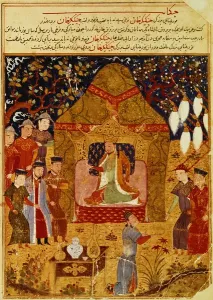Khan Genghis im Zelt von Rashid al-Din (1247-1318)