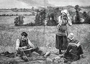 Gravure Engraving Techniques Drucke: Sharpening a scythe