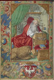 16th Century Art Drucke: St Jerome writing