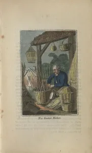 Artisan Craftsman Drucke: 19th century basket maker