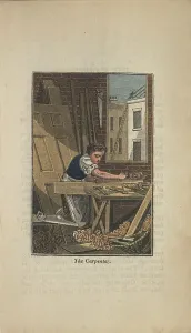 Carpenter At Work Drucke: 19th century carpenter