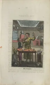 Women In Science History Drucke: 19th century chemist with helper