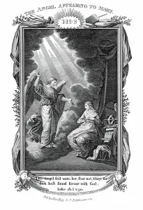 Archangel Gabriel Drucke: The Annunciation, 1808 (engraving)