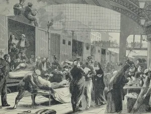 Ankunft der Verletzten, 1870 (Glyze)