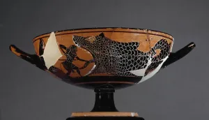 Black Figure Ceramics Drucke: Attic kylix type A with black figures, from Taranto, via Francesco di Palma