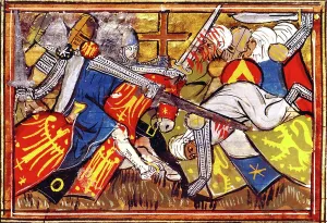 Crusades Artwork Drucke: The battle of Danith in 1119