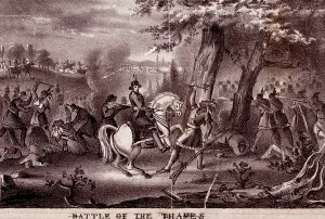Canadian History Drucke: Battle of the Thames, 1840