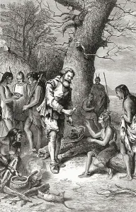 English Author Drucke: Captain John Smith a captive among the Indians