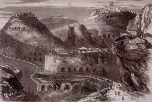Southern Italy Landmarks Drucke: Castrogiovanni, 1860