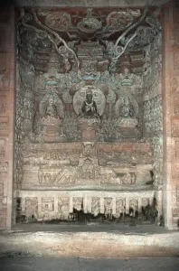 China, Chongqing, Kreis Dazu, Berg Baoding, Dazu-Felsengravierungen ,Steinstatuen