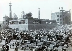 Indian Historical Landmarks Drucke: Compound of Jama Masjid, 1877