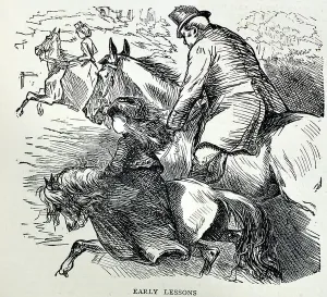 Victorian Era Animal Artwork Drucke: Early Lessons, 1870 (engraving)