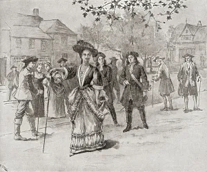 Edward Hyde, dritter Earl von Clarendon, 1661-1723, Viscount Cornbury 1674-1709. Gouverneur von New York und New Jersey zwischen 1701 und 1708, der dafür berüchtigt ist zu haben eine Vorliebe für das Kreuzkleidung während seiner Zeit im Kronamt gehabt