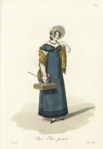 French Costume History Drucke: Eleve peintre - Student painter