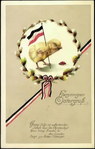 European Holiday Traditions Drucke: Embossing Happy Easter card, 1915 (postcard)