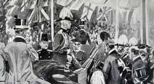 UK Historical Figures Drucke: Engraving of the Return of Lord Roberts, 1901