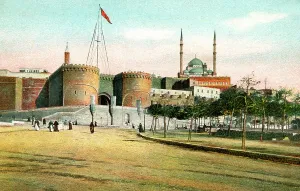 Egyptian History Pictures Drucke: entry of the citadel of Cairo, postcard, c. 1910