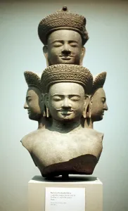 Hinduism Religious Iconography Drucke: Five-headed bust of Shiva, third divinity of Hindu trinity (trimurti)