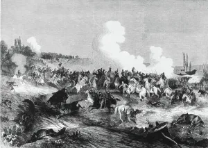 Late 19th Century Painting Drucke: Franco Prussian war, 1870
