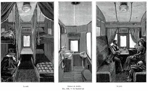 Vintage Train Carriage Drucke: Part of a French wagon-lit (sleeping car)