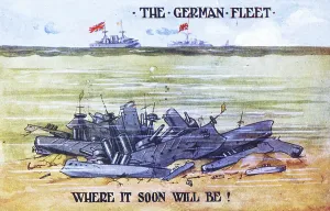 Early 20th Century Ships Drucke: The German Fleet - Where it soon will be!, postcard
