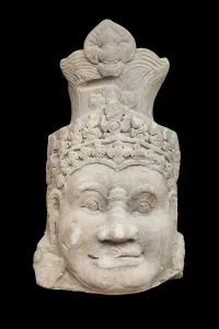 Hinduism In Southeast Asia Drucke: Head of a guardian, from the gate of Angkor Thom