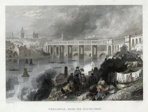 Robert Stephenson Engineering Drucke: High Level Bridge over the Tyne at Newcastle