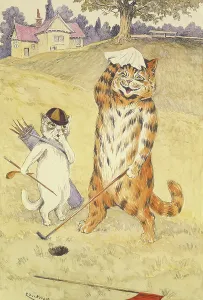Victorian Era Animal Prints Drucke: Holed in One, c. 1905 (illustration)