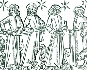 Ancient Greek Medicine Drucke: The Four Humours with their representative animals