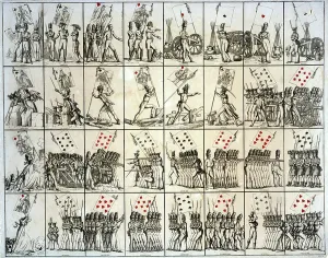 French Military History Art Drucke: Jeu de drapeaux, 1800
