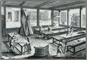 European Craftsmanship Drucke: The Joiner's Workshop. From Encyclopedie, Paris, c1751