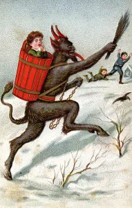 Vintage Christmas Illustrations Drucke: Krampus