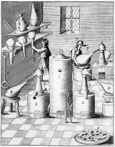 Copperplate Engraving Art History Drucke: Laboratory for refining gold and silver