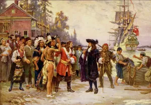 Colonial America History Drucke: The landing of William Penn