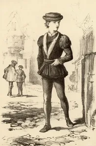 London Street Scene Illustration Drucke: London apprentice in the 16th century