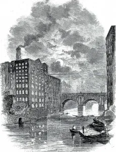 Industrial Revolution Britain Drucke: Manchester at night