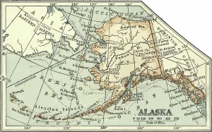 Cartographic Illustrations Drucke: Map of Alaska, c.1900 (engraving)