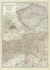 Austria Map Drucke: Map of Austria with Vienna, c.1900 (engraving)