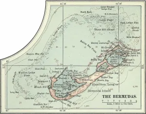 North America Geography Drucke: Map of the Bermudas, c.1900 (engraving)